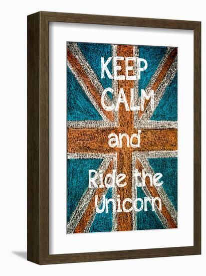 Keep Calm and Ride the Unicorn-null-Framed Art Print