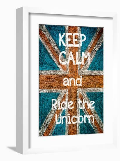 Keep Calm and Ride the Unicorn-null-Framed Art Print