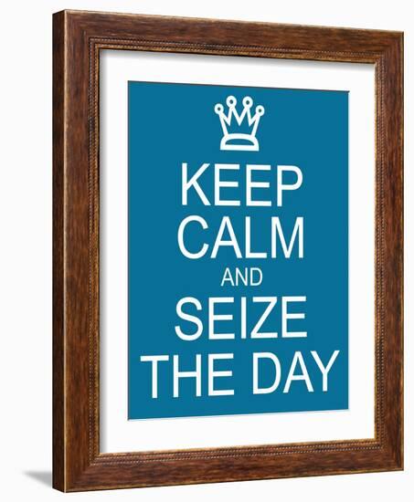 Keep Calm and Seize the Day-mybaitshop-Framed Art Print