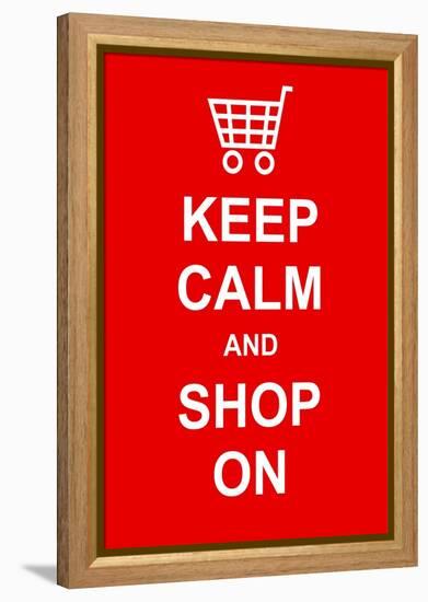 Keep Calm and Shop On-prawny-Framed Stretched Canvas