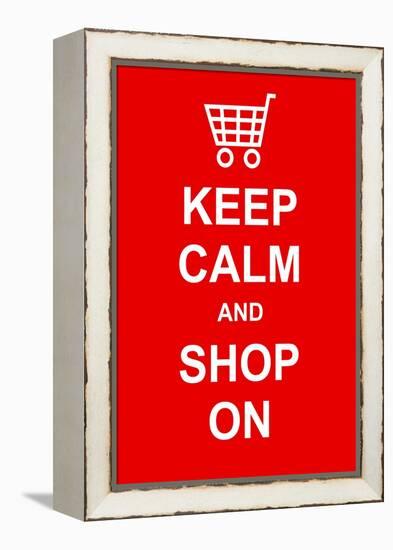 Keep Calm and Shop On-prawny-Framed Stretched Canvas