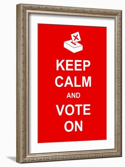 Keep Calm and Vote On-prawny-Framed Art Print