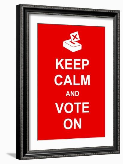 Keep Calm and Vote On-prawny-Framed Art Print