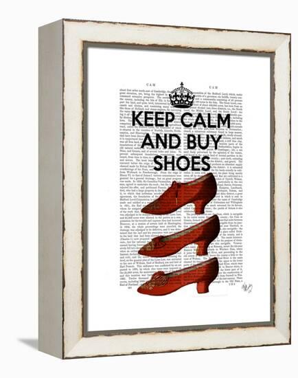 Keep Calm Buy Shoes-Fab Funky-Framed Stretched Canvas