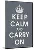 Keep Calm (charcoal)-Vintage Reproduction-Mounted Art Print