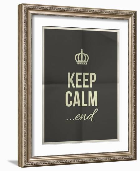 Keep Calm End Quote on Folded in Four Paper Texture-ONiONAstudio-Framed Art Print