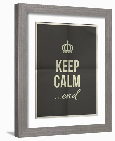 Keep Calm End Quote on Folded in Four Paper Texture-ONiONAstudio-Framed Art Print