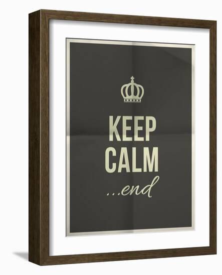 Keep Calm End Quote on Folded in Four Paper Texture-ONiONAstudio-Framed Art Print