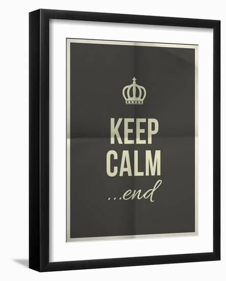 Keep Calm End Quote on Folded in Four Paper Texture-ONiONAstudio-Framed Art Print