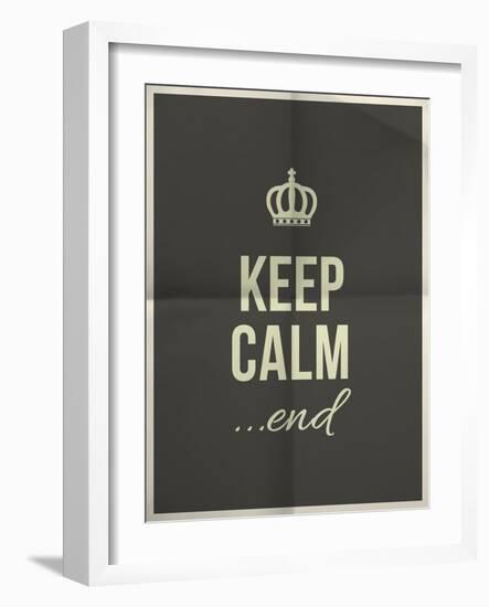 Keep Calm End Quote on Folded in Four Paper Texture-ONiONAstudio-Framed Art Print