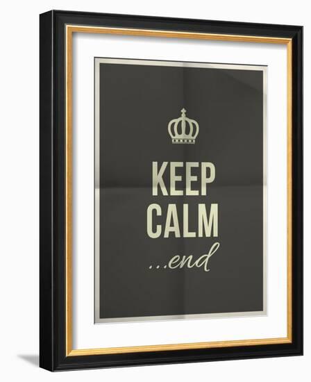 Keep Calm End Quote on Folded in Four Paper Texture-ONiONAstudio-Framed Art Print