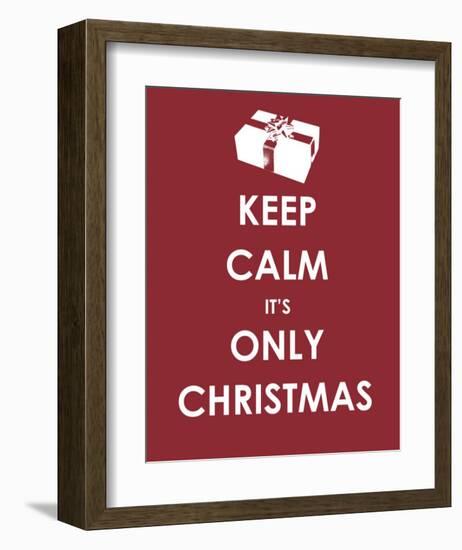 Keep Calm It's only Christmas (Gift)-null-Framed Art Print