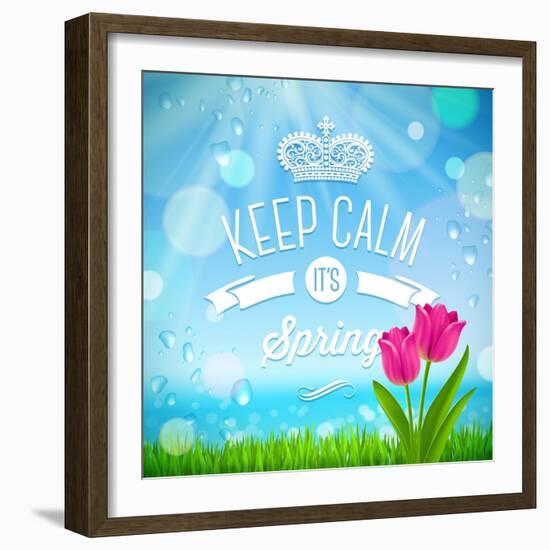 Keep Calm it's Spring - Vector Illustration-vso-Framed Art Print