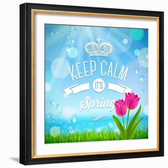 Keep Calm it's Spring - Vector Illustration-vso-Framed Art Print