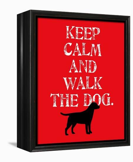 Keep Calm (Labrador)-Ginger Oliphant-Framed Stretched Canvas