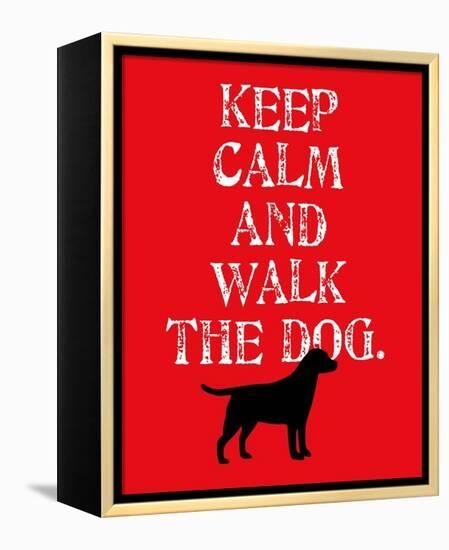 Keep Calm (Labrador)-Ginger Oliphant-Framed Stretched Canvas