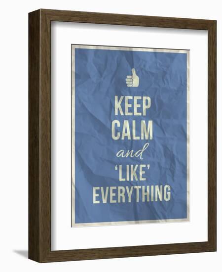 Keep Calm like Everything Quote on Crumpled Paper Texture-ONiONAstudio-Framed Premium Giclee Print