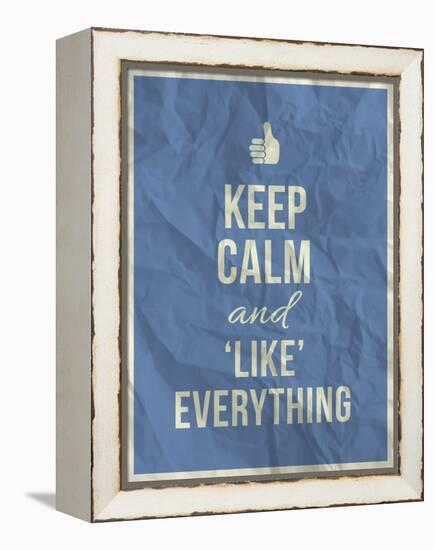 Keep Calm like Everything Quote on Crumpled Paper Texture-ONiONAstudio-Framed Stretched Canvas