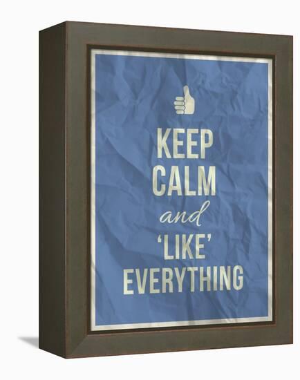 Keep Calm like Everything Quote on Crumpled Paper Texture-ONiONAstudio-Framed Stretched Canvas