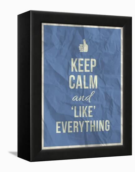 Keep Calm like Everything Quote on Crumpled Paper Texture-ONiONAstudio-Framed Stretched Canvas