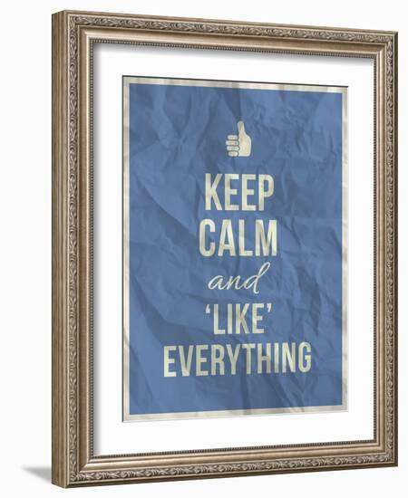 Keep Calm like Everything Quote on Crumpled Paper Texture-ONiONAstudio-Framed Art Print