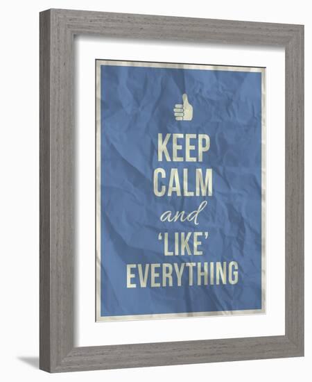 Keep Calm like Everything Quote on Crumpled Paper Texture-ONiONAstudio-Framed Art Print