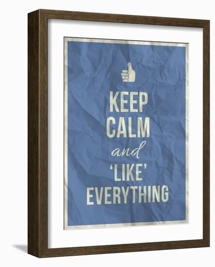 Keep Calm like Everything Quote on Crumpled Paper Texture-ONiONAstudio-Framed Art Print