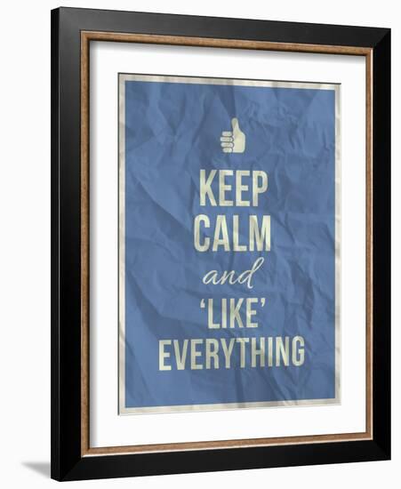 Keep Calm like Everything Quote on Crumpled Paper Texture-ONiONAstudio-Framed Art Print