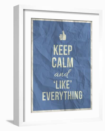 Keep Calm like Everything Quote on Crumpled Paper Texture-ONiONAstudio-Framed Art Print