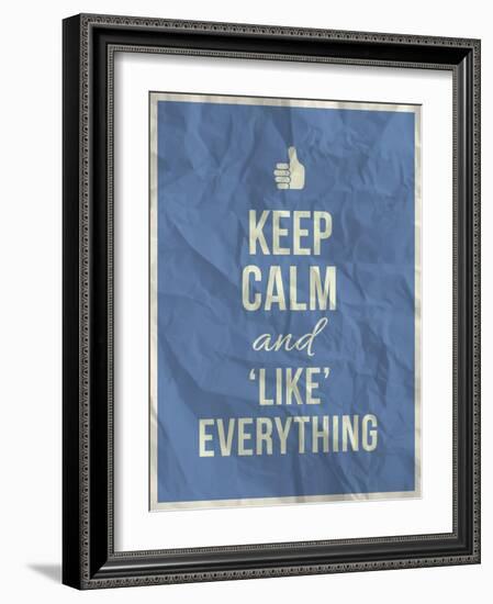 Keep Calm like Everything Quote on Crumpled Paper Texture-ONiONAstudio-Framed Art Print