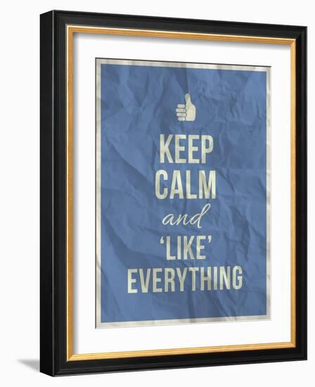 Keep Calm like Everything Quote on Crumpled Paper Texture-ONiONAstudio-Framed Art Print