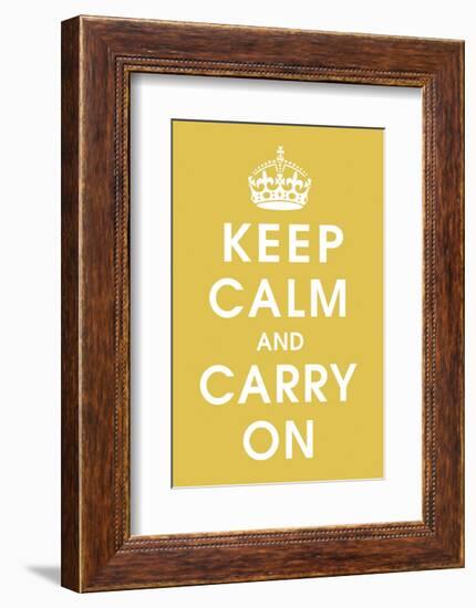 Keep Calm (mustard)-Vintage Reproduction-Framed Art Print