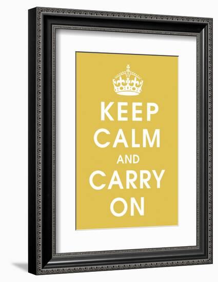 Keep Calm (mustard)-Vintage Reproduction-Framed Art Print