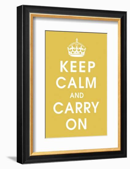 Keep Calm (mustard)-Vintage Reproduction-Framed Art Print