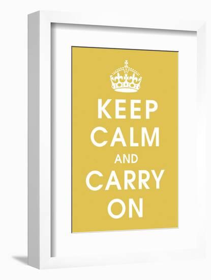 Keep Calm (mustard)-Vintage Reproduction-Framed Art Print