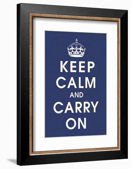 Keep Calm (navy)-Vintage Reproduction-Framed Art Print