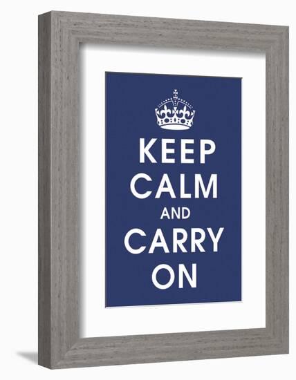 Keep Calm (navy)-Vintage Reproduction-Framed Art Print