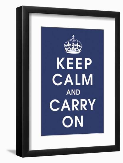 Keep Calm (navy)-Vintage Reproduction-Framed Art Print