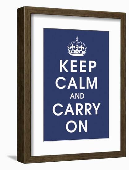 Keep Calm (navy)-Vintage Reproduction-Framed Art Print