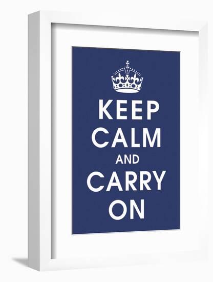 Keep Calm (navy)-Vintage Reproduction-Framed Art Print