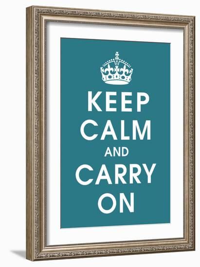 Keep Calm (peacock)-null-Framed Art Print