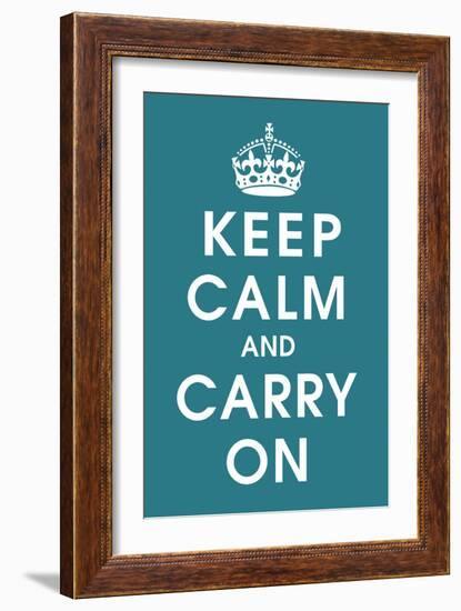 Keep Calm (peacock)-null-Framed Art Print