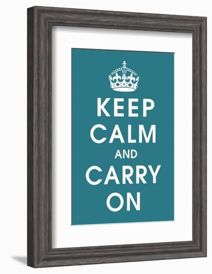 Keep Calm (peacock)-Vintage Reproduction-Framed Art Print