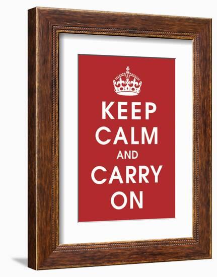 Keep Calm (Red)-Vintage Reproduction-Framed Art Print