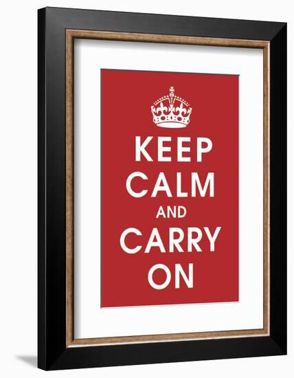 Keep Calm (Red)-Vintage Reproduction-Framed Art Print