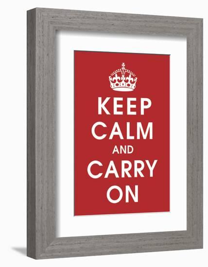 Keep Calm (Red)-Vintage Reproduction-Framed Art Print