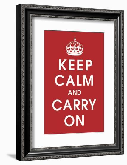 Keep Calm (Red)-Vintage Reproduction-Framed Art Print