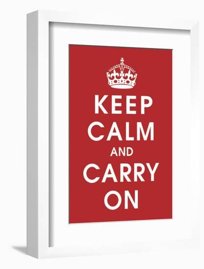 Keep Calm (Red)-Vintage Reproduction-Framed Art Print