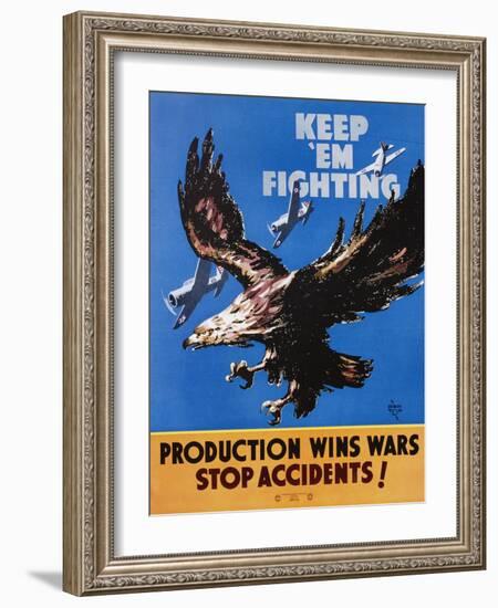 Keep 'Em Fighting Poster-null-Framed Giclee Print