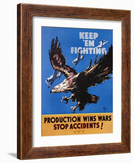 Keep 'Em Fighting Poster-null-Framed Giclee Print